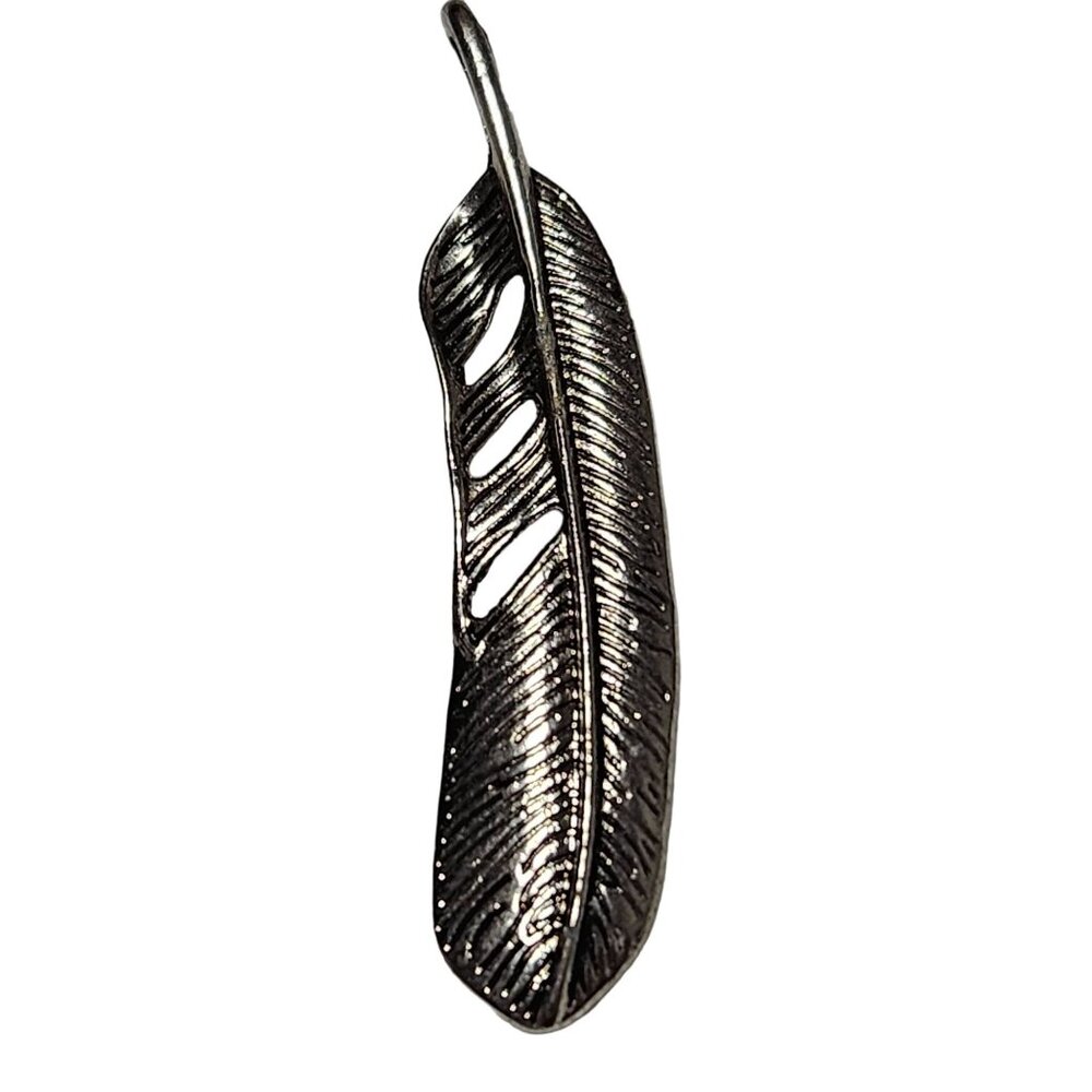 Silver Tone Feather Pendant Charm DIY Necklace Southwest Fashion Jewelry Women